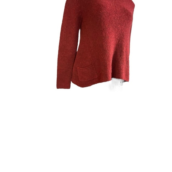 Eileen Fisher Cropped Boat Neck Wool Blend Open Knit Sweater - Picture 2 of 15